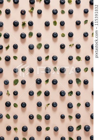 regular blueberries and green leaves regular blueberries and green leaves 115391832