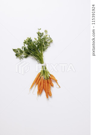 a mini carrot on a white background 115391924