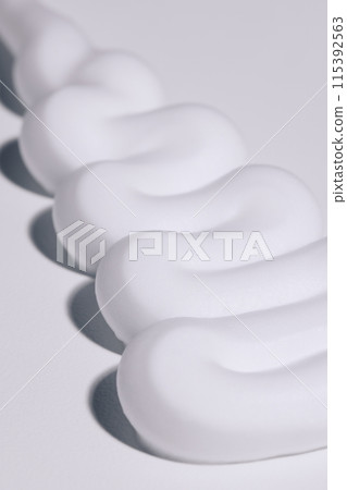Close up of the white shaving foam Close up of the white shaving foam 115392563