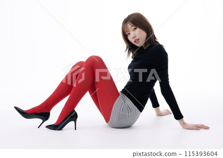 Korean Woman in Micro Shorts Costume 115393604