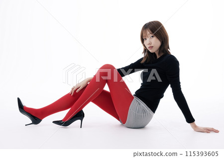 Korean Woman in Micro Shorts Costume 115393605