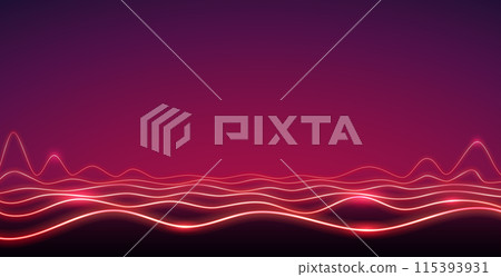 Abstract Wavy Red Neon Background in Retro Style Abstract Wavy Red Neon Background in Retro Style 115393931