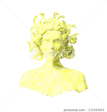 Heads Greek ancient sculpture, mystic. hand drawn illustrations of antique statues in trendy bohemian style Heads Greek ancient sculpture, mystic. hand drawn illustrations of antique statues in trendy bohemian style 115393955
