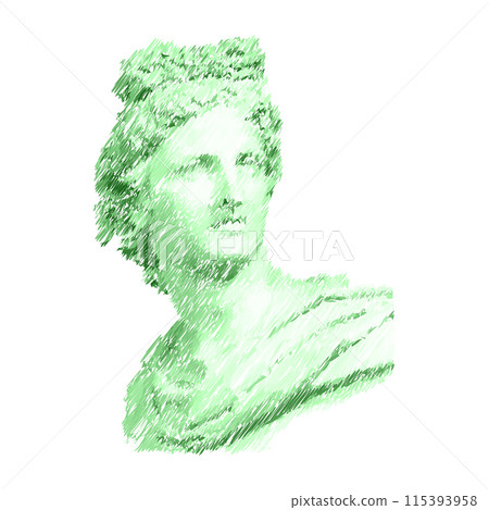 Heads Greek ancient sculpture, mystic. hand drawn illustrations of antique statues in trendy bohemian style Heads Greek ancient sculpture, mystic. hand drawn illustrations of antique statues in trendy bohemian style 115393958