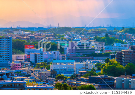 Yokohama cityscape in Japan, overlooking Azamino Station and the Angel's Ladder (Rooms Taishodo Azamino store) 115394489