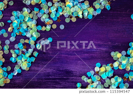 Happy birthday or any holiday festive background with confetti Happy birthday or any holiday festive background with confetti 115394547