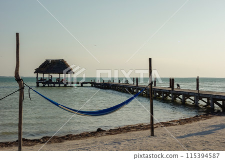 wooden pier on Holbox island, Quintana Roo, Mexico wooden pier on Holbox island, Quintana Roo, Mexico 115394587