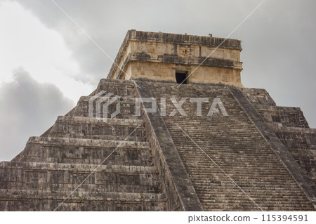 Chichen Itza archaeological complex in Yucatan Peninsula, Mexico. large pre-Columbian city 115394591