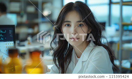 Female Asian Scientist in Medical Research Lab. Specialist Developing Innovative Medicine 115395424