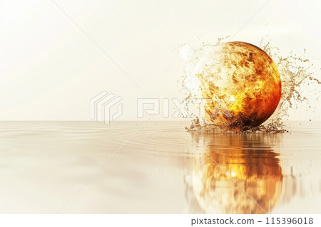 Ai generated Planet globe earth burning in fire on a white background. 115396018