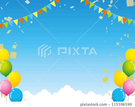 氣球五彩紙屑背景 115396599