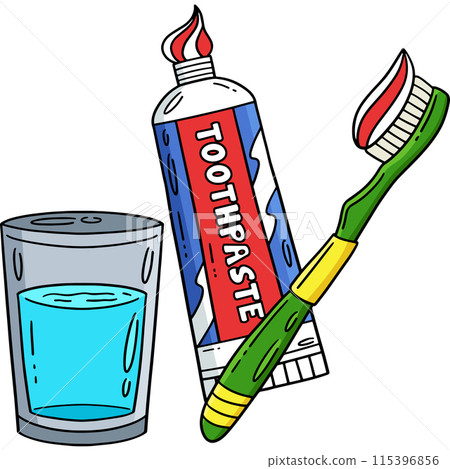 Dental Care Toothbrush Toothpaste Cartoon Clipart 115396856