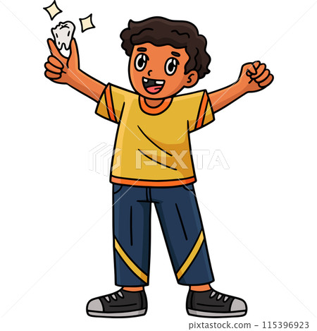 Dental Care Child Extracted Tooth Cartoon Clipart 115396923