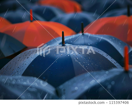 Red and black umbrella flowers 115397406