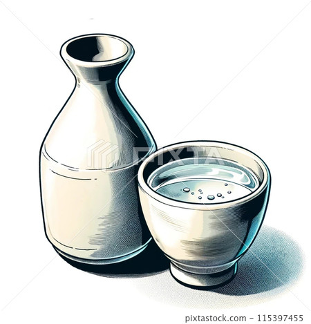 清酒與choko和清酒瓶 115397455