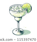 Margarita with lime and salt 115397470