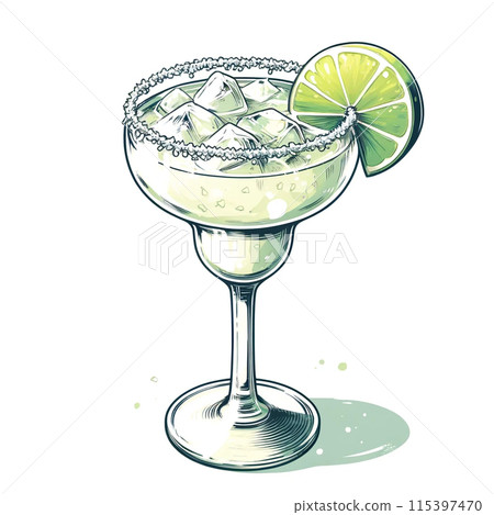 Margarita with lime and salt 115397470