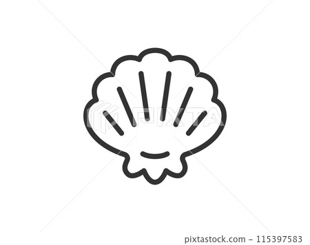 貝殼圖示插圖(畫線) 貝殼圖示插圖(畫線) 115397583