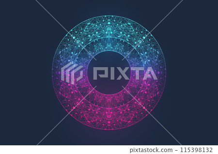 AI Banner Concept In The Digital Style. Generative Ideas Design Element For Internet Technology. Futuristic Technology Concept Artificial Intelligence. 115398132