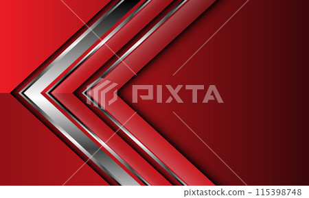 Abstract silver arrow direction geometric on red metallic luxury elegant background vector Abstract silver arrow direction geometric on red metallic luxury elegant background vector 115398748