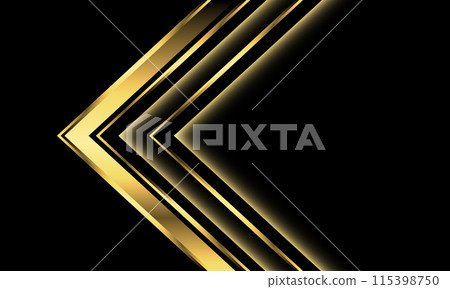 Abstract golden arrow direction geometric on black luxury elegant background vector 115398750