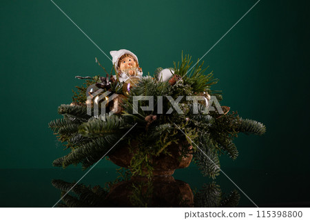 Christmas Arrangement With Santa Figurine 115398800