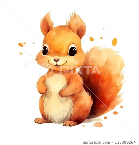 Cute Little Squirrel Sitting on Hind Legs 115399264