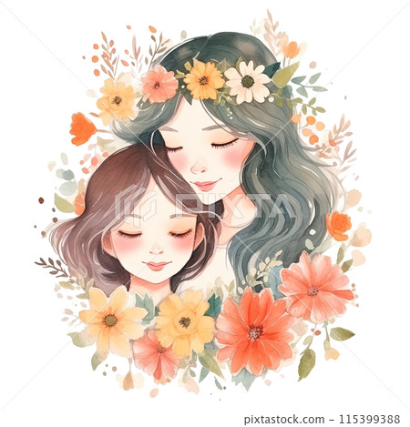 Mother Holding Child Tenderly 115399388
