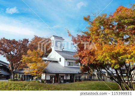 長野縣小布施町秋天的村莊景觀 115399931