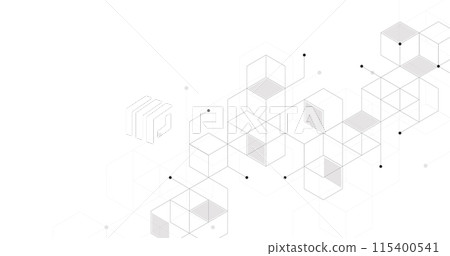 Square grid and cube design. 115400541