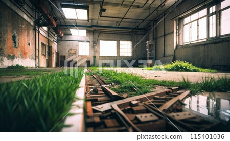 Rusty abandoned warehouse in an old warehouse Rusty abandoned warehouse in an old warehouse 115401036