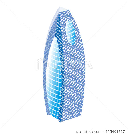 Isometric illustration "Cocoon Tower" that becomes a city when lined up 115401227