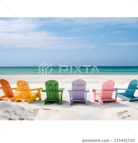 Sunny Holidays: Lounge in Wooden Beach Chairs Sunny Holidays: Lounge in Wooden Beach Chairs 115401550