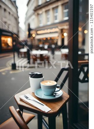 Morning Coffee at a Cozy European Cafe Morning Coffee at a Cozy European Cafe 115401597