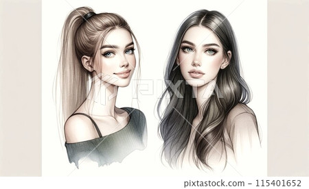 雙胞胎女性「Twin Girls」1 西方版本 [AI 生成圖像] 115401652