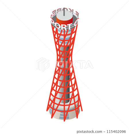 Isometric illustration of "Kobe Port Tower" that becomes a city when arranged 115402096