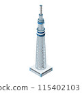 Isometric illustration of "Tokyo Skytree" that becomes a city when arranged 115402103