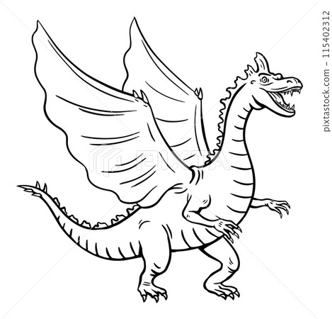 Scary dragon with wings Scary dragon with wings 115402312