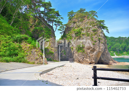 東北/淨土濱地區/道奧潮風步道路線靠近隧道出口、高濱一側/岩手縣宮古市 115402733