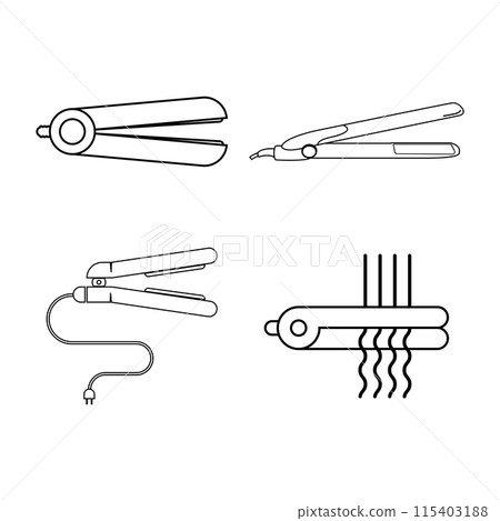 Hair Straightener line icon 115403188