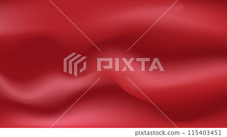 3d design with silk texture cloth background. Red Silk. Luxurious satin fabric. Product advertising design. Vector realistic illustration. 115403451