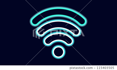 WiFi symbols neon effect dark background. Waves Wi Fi signal icon. Internet connection modern technology. Design web page billboard banner. Vector illustration. WiFi symbols neon effect dark background. Waves Wi Fi signal icon. Internet connection modern technology. Design web page billboard banner. Vector illustration. 115403505