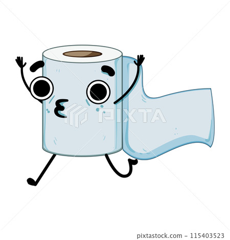 cute toilet paper character cartoon vector illustration 115403523