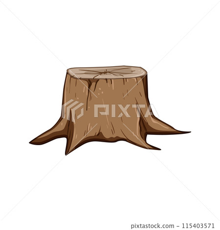 cut stump cartoon vector illustration 115403571