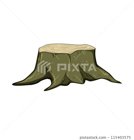 wood stump cartoon vector illustration 115403575