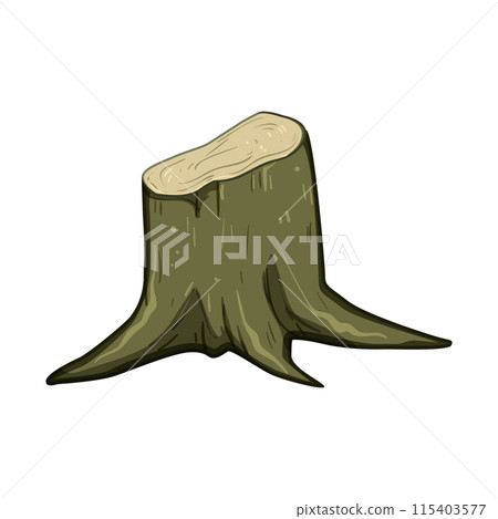 old stump cartoon vector illustration 115403577