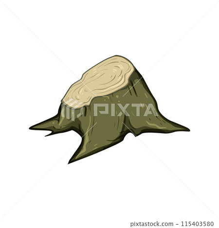 trunk stump cartoon vector illustration 115403580