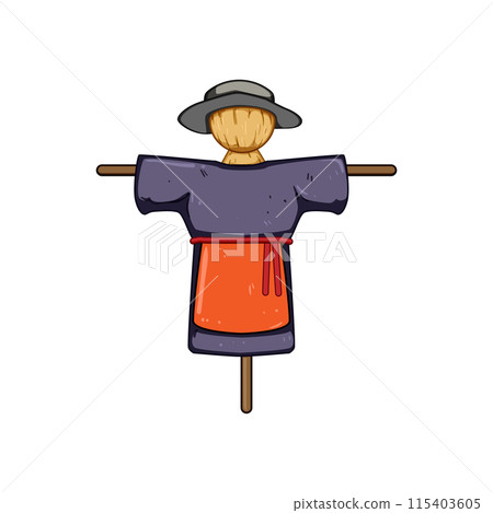harvest scarecrow cartoon vector illustration harvest scarecrow cartoon vector illustration 115403605