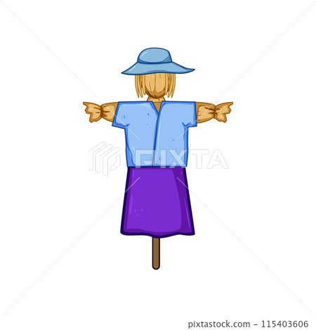 cute scarecrow cartoon vector illustration cute scarecrow cartoon vector illustration 115403606