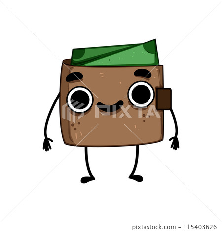 empty purse character cartoon vector illustration 115403626
